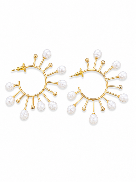 Aretes Pearl Sunburst