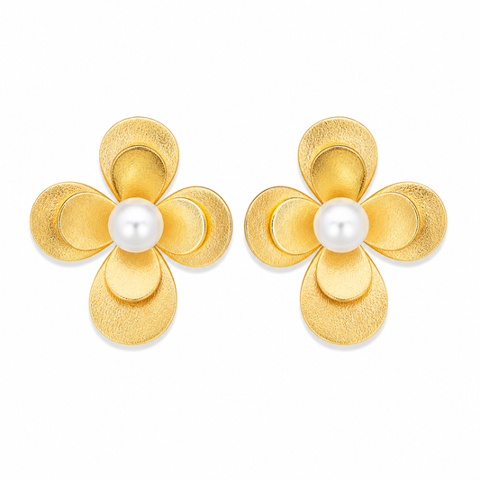 Aretes Petal Pearl Stud