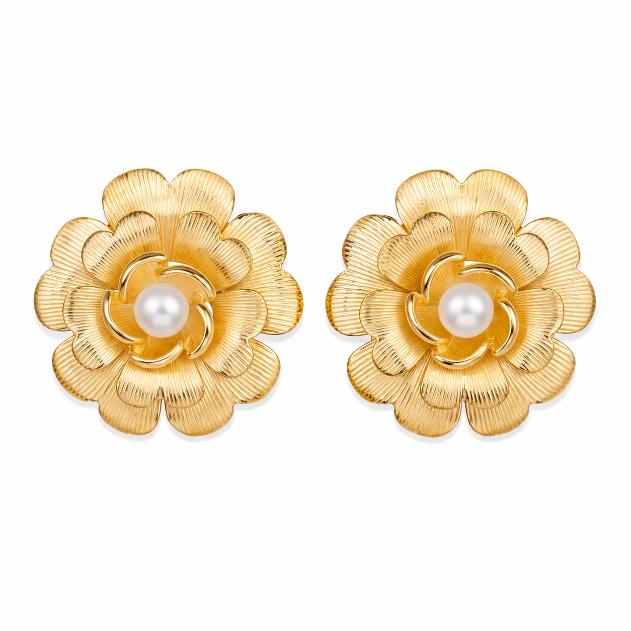 Aretes Bloom Pearl Center