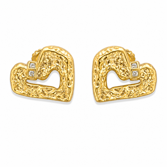 Aretes Textured Heart
