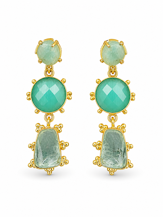 Aretes Green Layered Drop