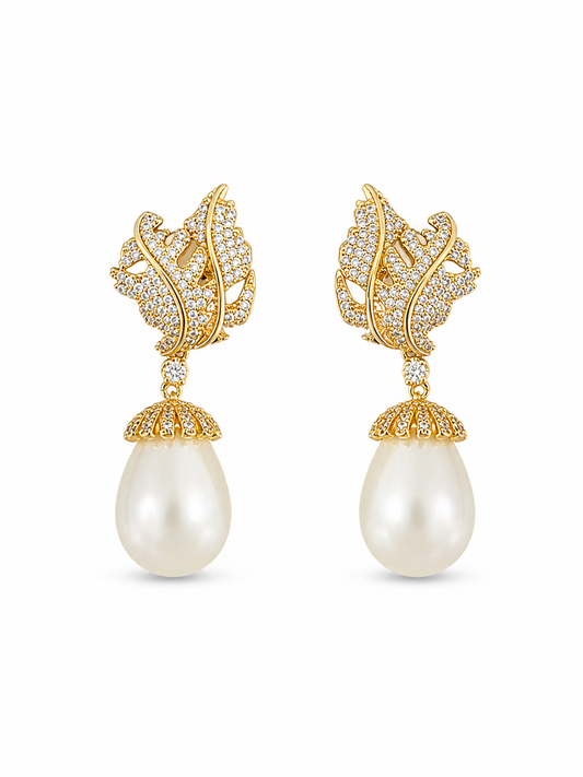 Aretes Crystal Pearl Drop